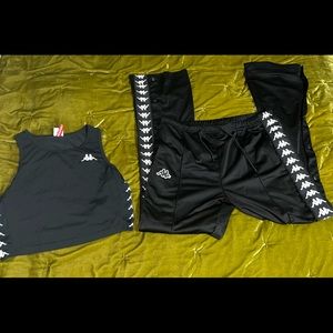 2 pieces Kappa Women’s Size Large Snap Track Pants & Crop Top